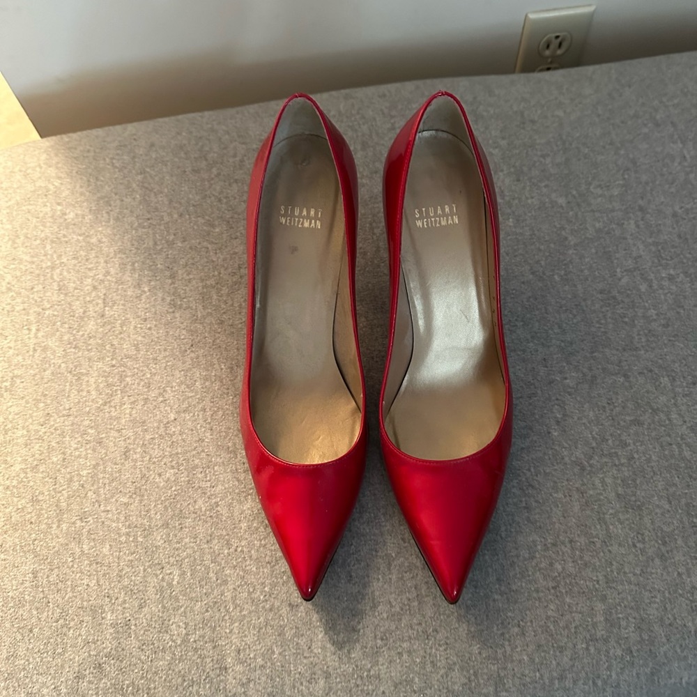 Stuart Weitzman Red Patent Leather Pump